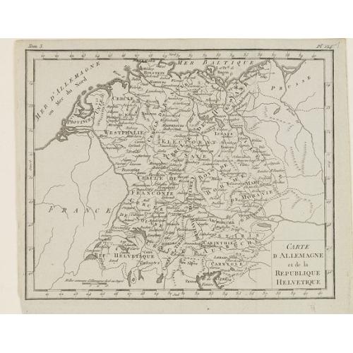 Old map image download for Carte d'Allemagne et de la Republique Helvetique.