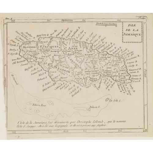 Old map image download for Isle de la Jamaïque.