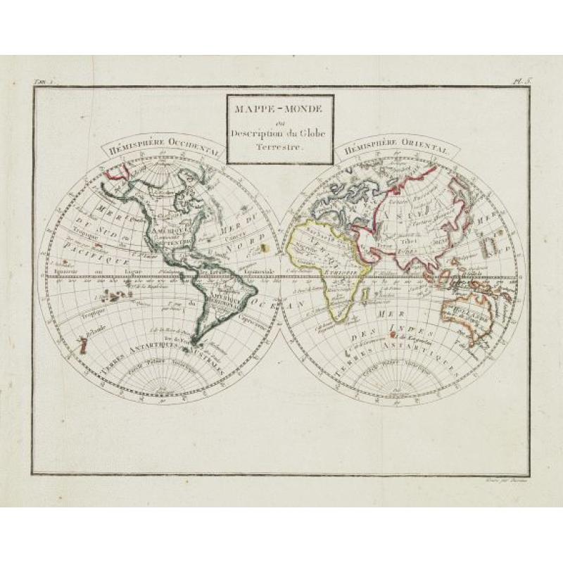 Mappe-Monde ou Description du Globe Terrestre.