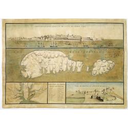 [A Manuscript map and 3 town views of Malta and Valletta.]