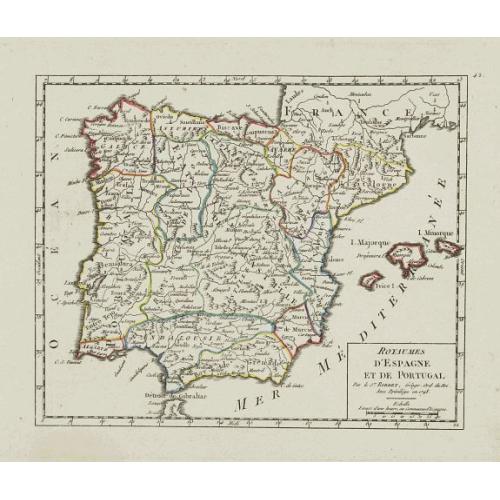 Old map image download for Royaumes d'Espagne et de Portugal.