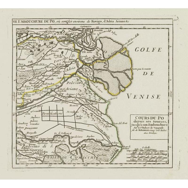VII. Embouchure du Po, où sont les environs de Rovigo, d'Adria Ariano &c.