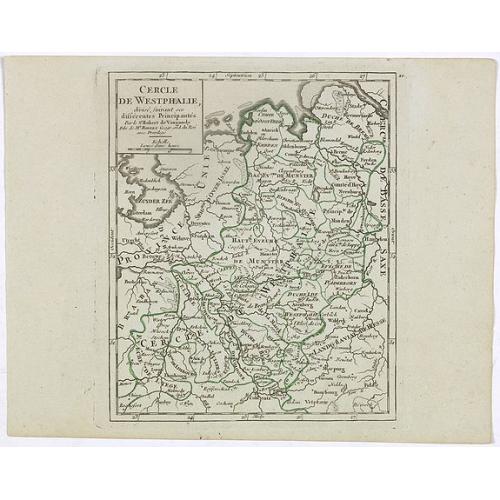 Old map image download for Cercle de Westphalie, divisé suivant ses différentes Principautés.
