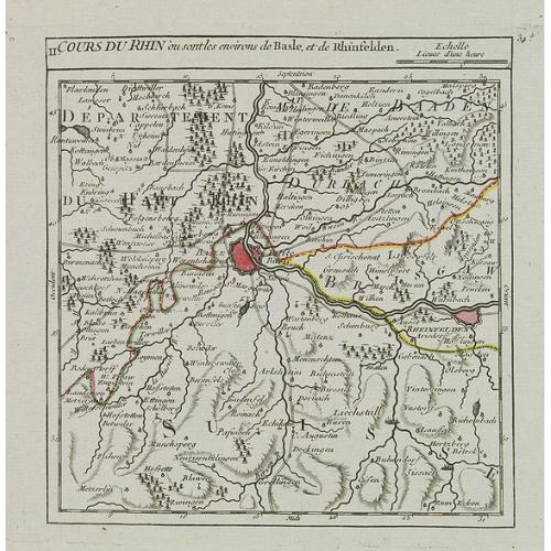 Old map image download for II. Cours du Rhin ou sont les environs de Basle, et de Rhinfelden.
