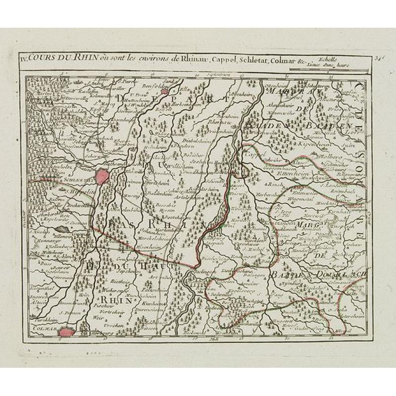 IV. Cours du Rhin où sont les environs de Rhinaw, Cappel, Schletat, Colmar &c.