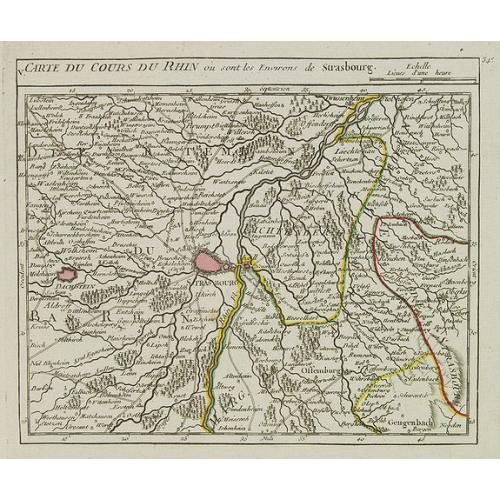 Old map image download for V. Carte du Cours du Rhin où sont les Environs de Strasbourg.