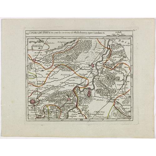 Old map image download for VII. Cours du Rhin où sont les environs de Philisbourg, Spire Landaw &c.