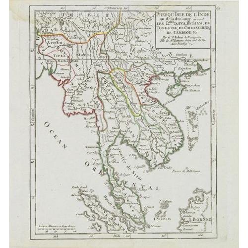 Old map image download for Presqu'Isle de l'Inde au dela du Gange.. Camboge &c.