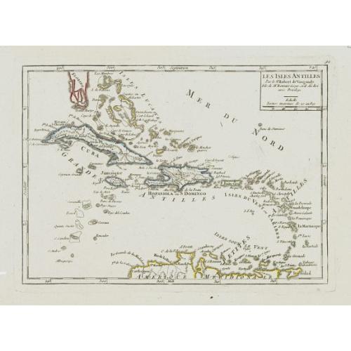 Old map image download for Les Isles Antilles.