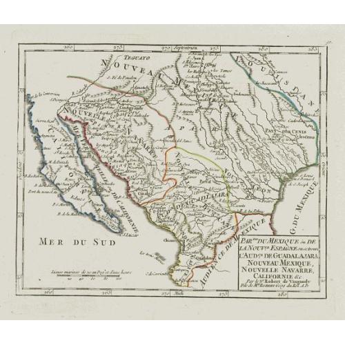 Old map image download for Partie du Mexique où de la Nouv.le Espagne.. Californie &c.