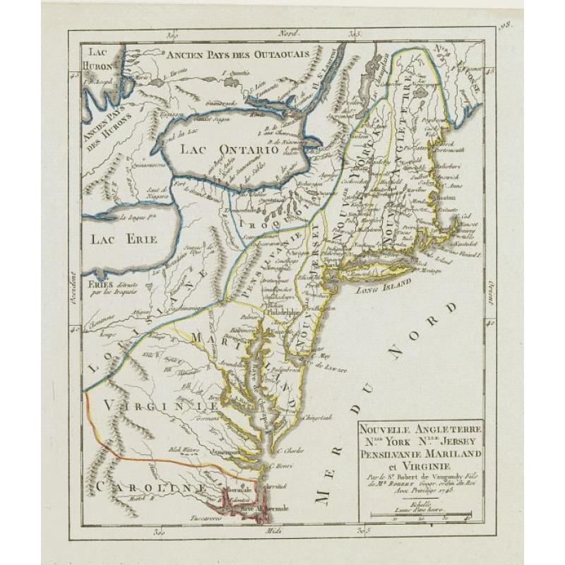 Nouvelle Angleterre N.lle York N.lle Jersey Pensilvanie Mariland et Virginie.