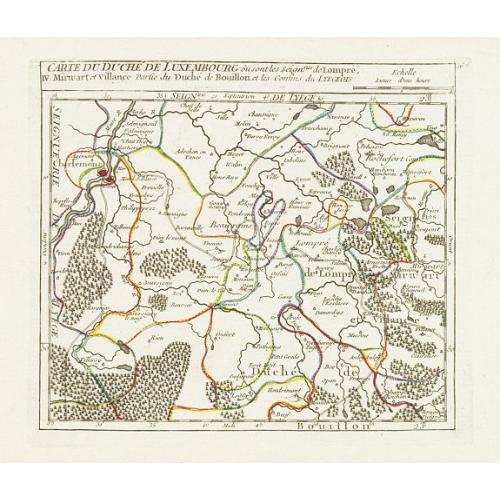Old map image download for IV. Carte du Duché de Luxembourg où sont les Seign.ries de Lompré..
