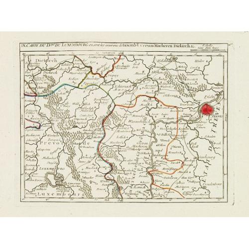 Old map image download for IX. Carte du D.ché du Luxembourg.. Diekirch &c.