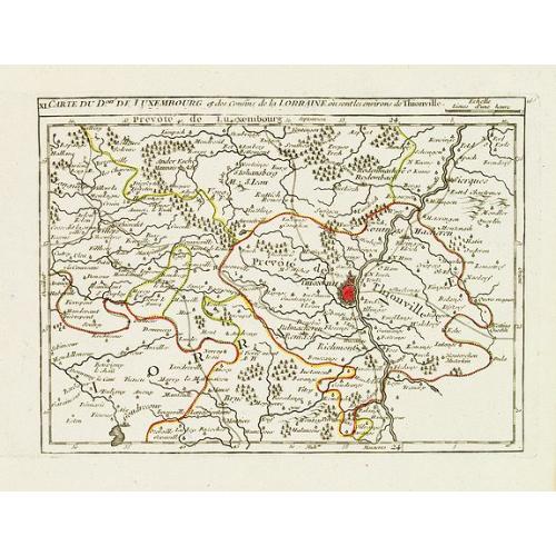 Old map image download for XI. Carte du D.ché de Luxembourg et des Confins de la Lorraine, où sont les environs de Thionville.
