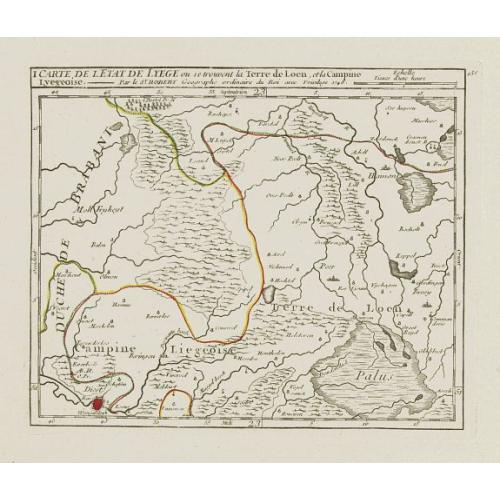 Old map image download for I. Carte de l'Etat de Lyege ou se trouvent la Terre de Leon, et la Campine Lyegeoise.