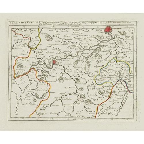 Old map image download for V. Carte de l\'Etat de Lyege.. ou se trouvent Lyege, Hannuye, Huy..