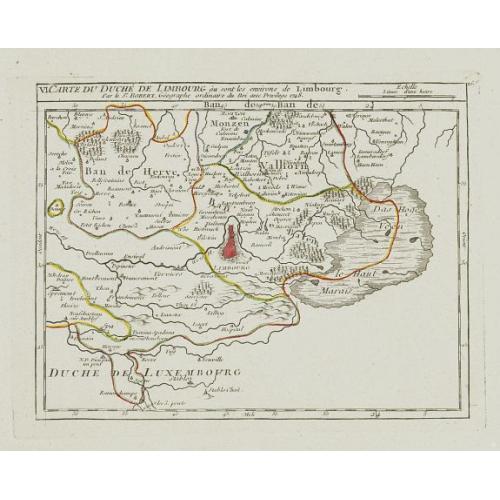 Old map image download for VI. Carte du Duché de Limbourg où sont les environs de Limbourg.