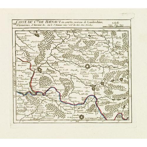 Old map image download for VIII. Carte du C.té de Haynaut où sont les environs de Landrechies..