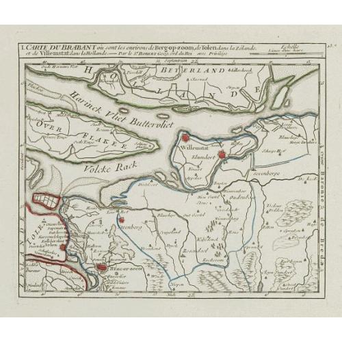 Old map image download for I. Carte du Brabant où sont les environs de Berg-op-zoom, de Tolen dans la Zélande. et de Willemstat dans la Hollande.