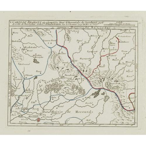 Old map image download for V. Carte du Brabant ou se trouvét les Mair.s d'Herentals.. Hochstraten.
