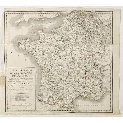 Old map image download for Carte Itinéraire de la République Française divisée en Départements..