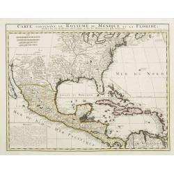 Carte contenant le Royaume du Mexique et la Floride.