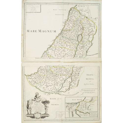 Old map image download for Terra Sancta quae et Terra Chanaan.. [2 Sheets]