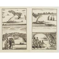Old, Antique map image download for 1)'T Eylant Amsterdam. 2) Anamocka.. 't Eylant Rotterdam.