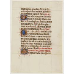 Leaf on vellum, from a manuscript book of hours.