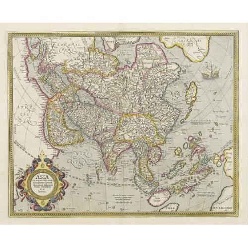 Old map image download for Asia ex magna Orbis terre descriptione Gerardi Mercatoris..