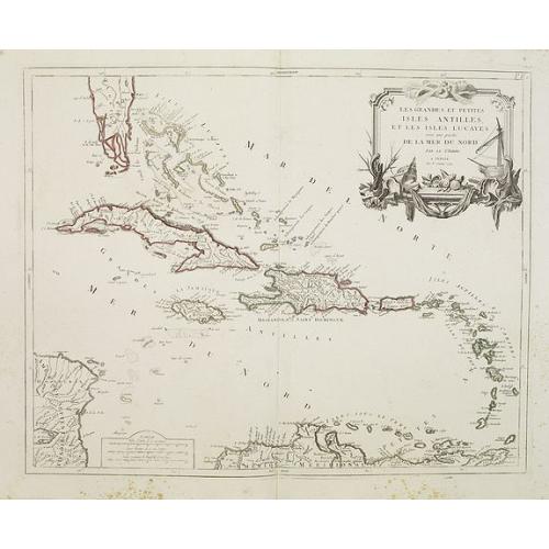Old map image download for Les grandes et petites isles Antilles, et les isles Lucayes..