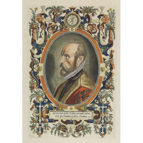 Spectandum dedit Ortelius mortalib. Orbem, Orbi spectandum Galleus Ortelium. Papins.