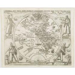 America sive novus orbis respectu Europaeorum inferior globi terrestris pars 1596.