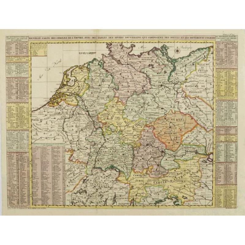 Nouvelle Carte des Cercles de l'Empire, avec des tables des divers souverains..