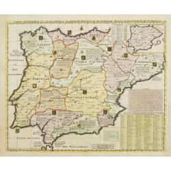 Carte Historique et Geographique des Royaumes d'Espagne et de Portugal..