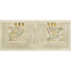 Carte génealogique pour conduire à l'Histoire des Rois du Nord, la Carte de leurs états, leurs Armes ..