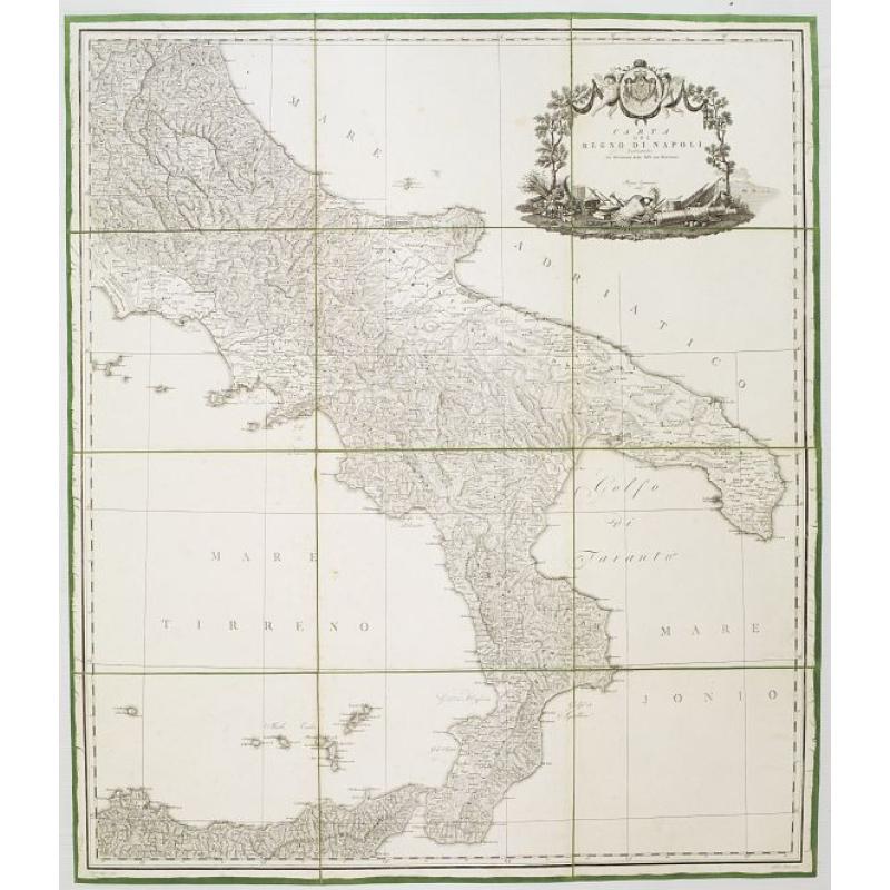 Carta del Regno di Napoli Indicante la divisione delle XIV sue provincie.