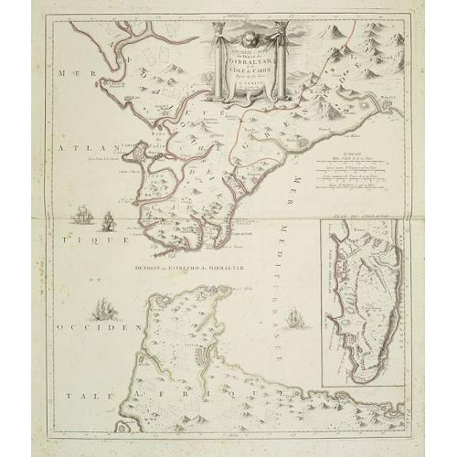 Old map image download for Nouvelle Carte du Détroit de Gibraltar et de l''Isle de Cadix..