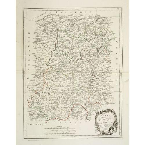 Old map image download for Gouvernement de l'Isle de France et de celui de l'Orléanois..