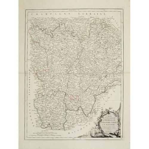 Old map image download for Gouvernements de Bourgogne, de Franche Comté et de Lyonnois.