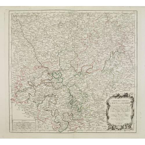 Carte des Cercle du Haut et du Bas Rhin.. avec leurs enclaves.