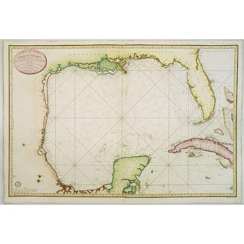 Old map image download for Carte des côtes du Golfe du Mexique compris entre la pointe sud de la presqu'Ile de la Floride et la pointe nord de la presqu'Ile d'Yucatan:...
