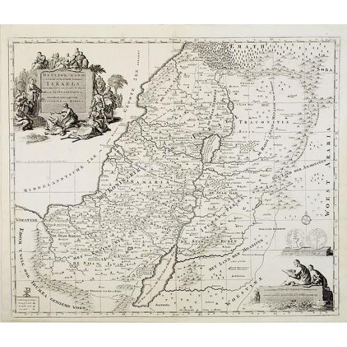 Old map image download for Het Heylige Land verdeeld in de twaalf stammen Israels ..