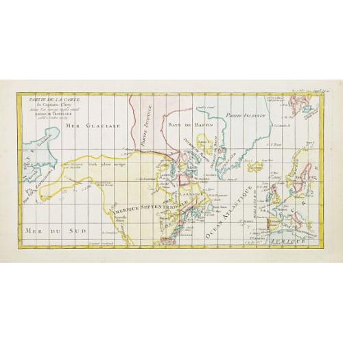 Old map image download for Partie de la Carte du Capitaine Cluny Auteur d'un ouvrage anglois intitulé American Traveller publié à Londres en 1769.