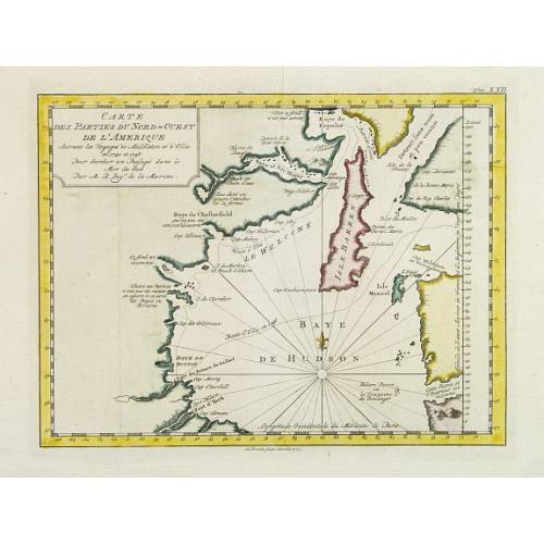 Old map image download for Carte Des Parties Du Nord-Ouest De L'Amerique Suivant les Voyages de Middleton et d Ellis en 1742 et 1746..