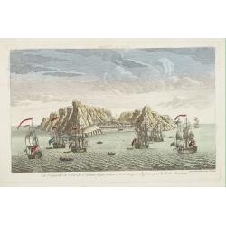 Vue perpective de l'Isle de St.Helene appartenant a la Compagnie Angloise pour les Indes Orientales.