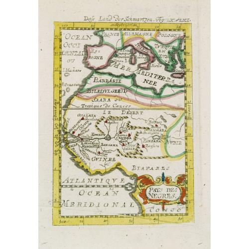 Old map image download for Pays des negres. . .
