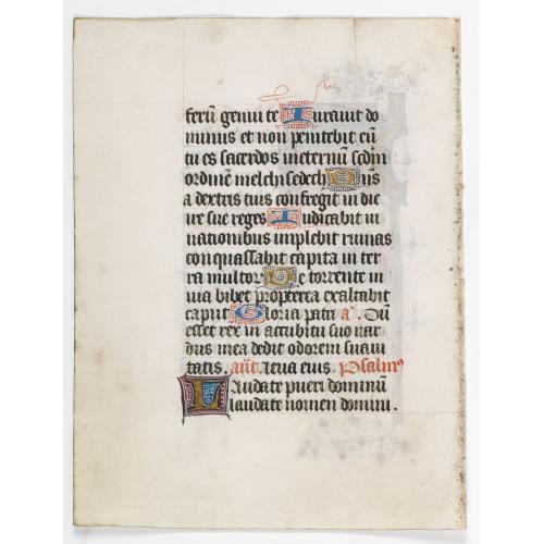 Rare, antique map of Handwritten leaf on vellum.