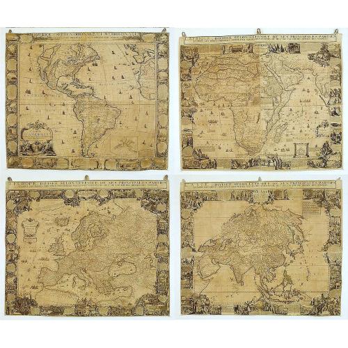 Old map image download for Matching set of four wallmaps of America, Asia, America, Europe.