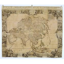 Matching set of four wallmaps of America, Asia, America, Europe.